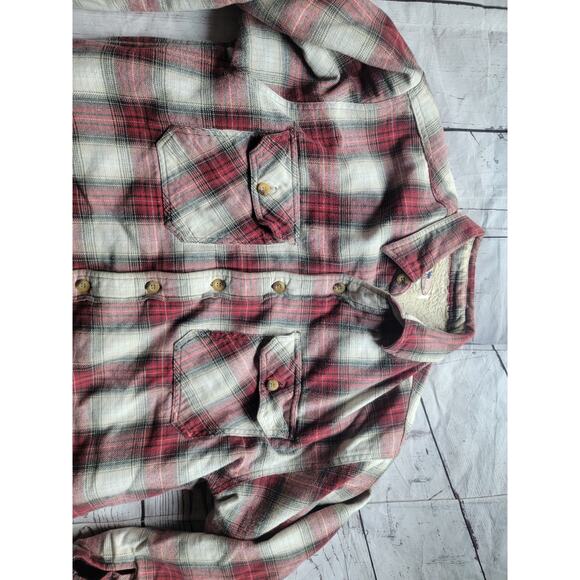 Vintage Moose Creek Jacket Mens Large Red Plaid Flanned Lined Shacket Hiking - Picture 2 of 9